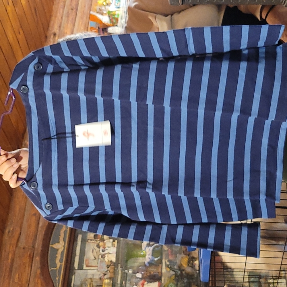 Woman's navy striped shirt